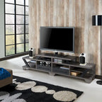 Mobile TV a più ripiani Modern Gray da 82 pollici con ripiani aperti