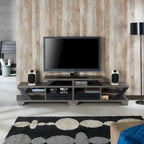 Mobile TV a più ripiani Modern Gray da 82 pollici con ripiani aperti