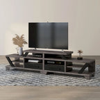 Mobile TV a più ripiani Modern Gray da 82 pollici con ripiani aperti