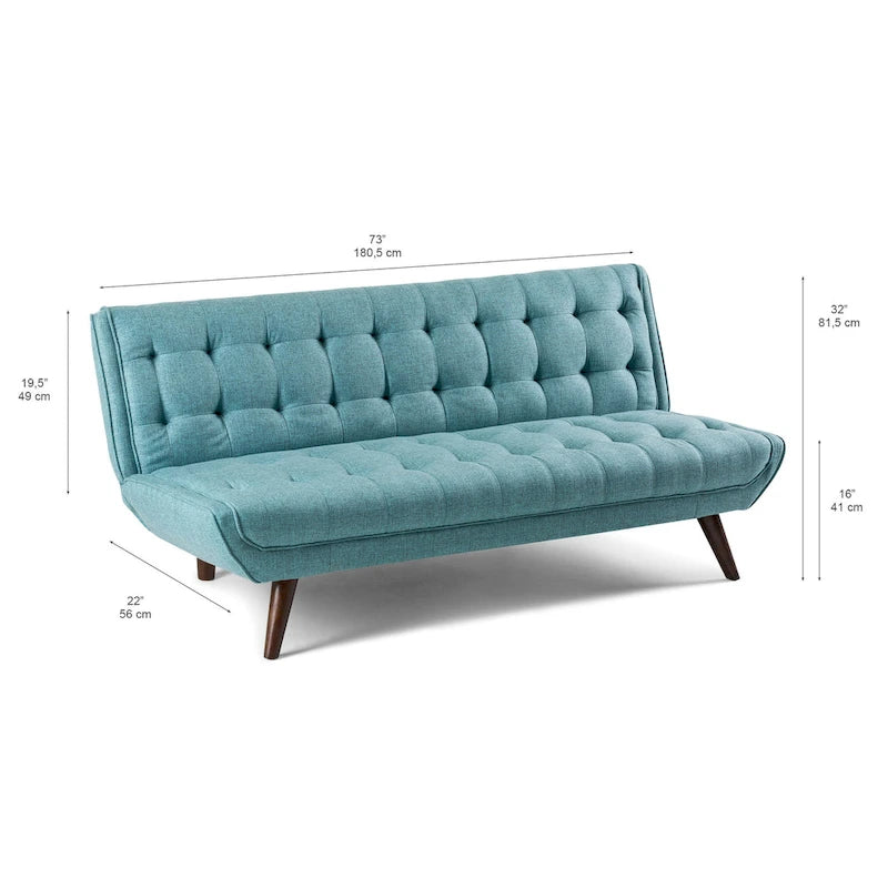 Divano Letto Pieghevole Regolabile Senza Braccioli in Tessuto Moderno - 71,06*22,05*32,09 pollici