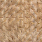 Sedia da pranzo Mid-Century Modern a due tonalità, nera e in rattan marrone naturale