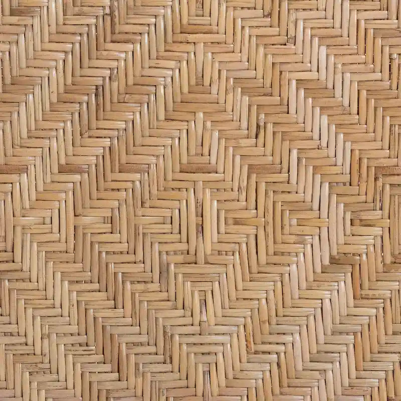 Sedia da pranzo Mid-Century Modern a due tonalità, nera e in rattan marrone naturale