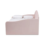 Divano Letto Moderno Rivestito in Velluto - Rosa Chiaro
