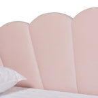 Divano Letto Moderno Rivestito in Velluto - Rosa Chiaro