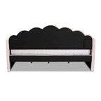 Divano Letto Moderno Rivestito in Velluto - Rosa Chiaro