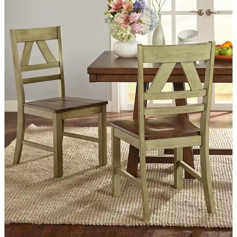 Sedie da pranzo in stile rustico (set da 2)