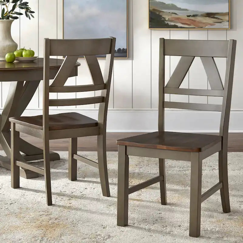Sedie da pranzo in stile rustico (set da 2)