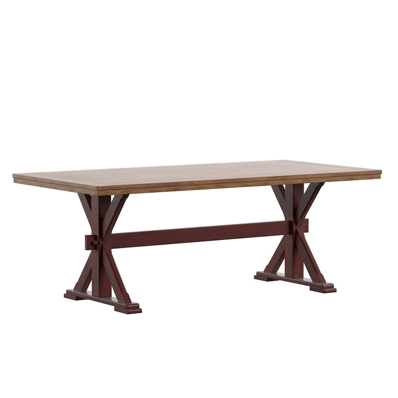 Tavolo da pranzo in rovere da 78 pollici con base a X