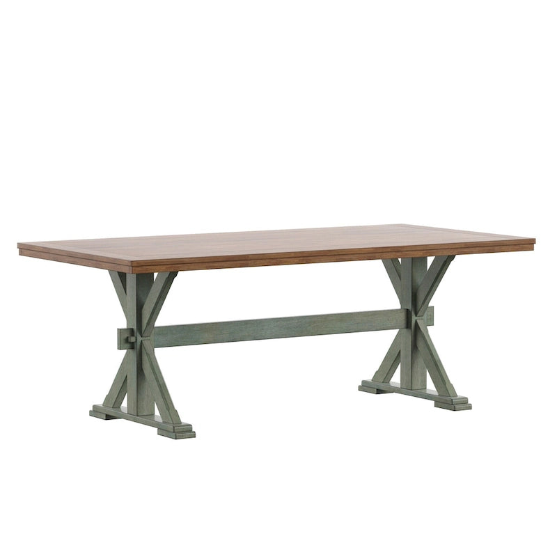 Tavolo da pranzo in rovere da 78 pollici con base a X