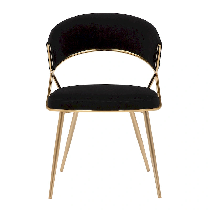 Sedia da pranzo imbottita oro (set da 2)
