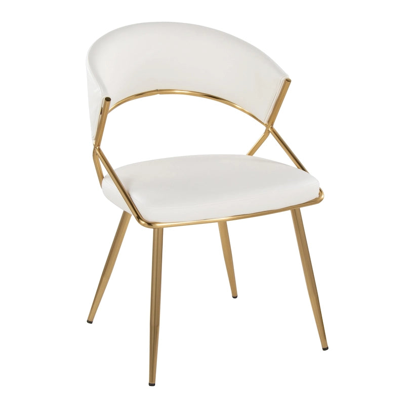 Sedia da pranzo imbottita oro (set da 2)