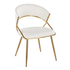 Sedia da pranzo imbottita oro (set da 2)