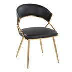 Sedia da pranzo imbottita oro (set da 2)