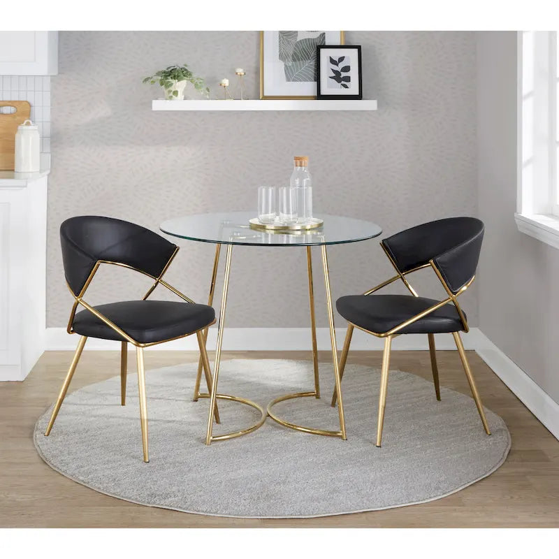  Tatyana Gold Upholstered Dining Chair (Set of 2)