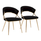 Sedia da pranzo imbottita oro (set da 2)