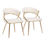 Sedia da pranzo imbottita oro (set da 2)