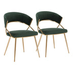 Sedia da pranzo imbottita oro (set da 2)
