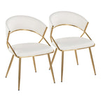 Sedia da pranzo imbottita oro (set da 2)
