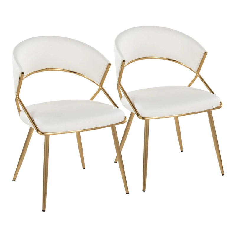 Sedia da pranzo imbottita oro (set da 2)