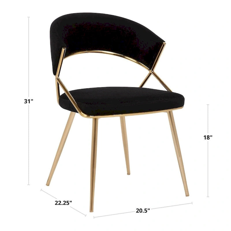Sedia da pranzo imbottita oro (set da 2)