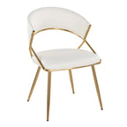 Sedia da pranzo imbottita oro (set da 2)