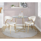 Sedia da pranzo imbottita oro (set da 2)