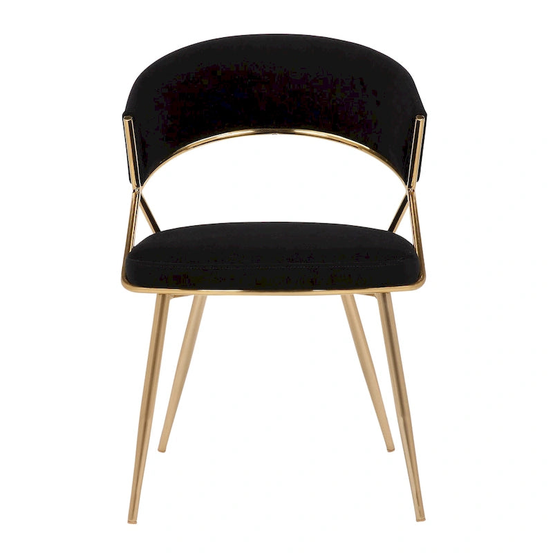 Sedia da pranzo imbottita oro (set da 2)
