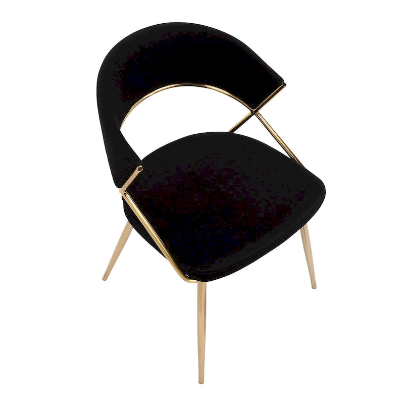 Sedia da pranzo imbottita oro (set da 2)