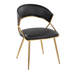 Sedia da pranzo imbottita oro (set da 2)