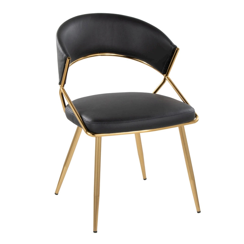Sedia da pranzo imbottita oro (set da 2)