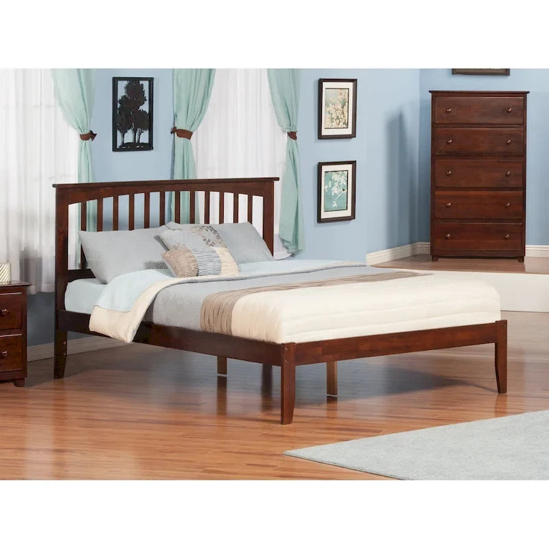  Solid Wood Queen Platform Bed in Walnut