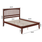 Letto matrimoniale a piattaforma in legno massiccio di noce