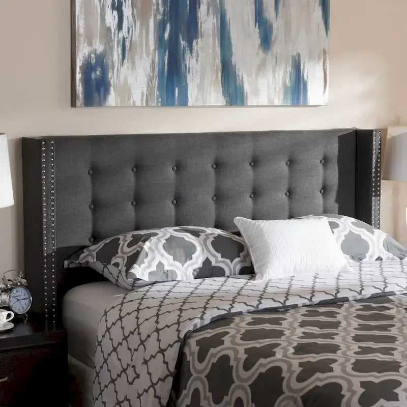 Contemporary Fabric Winged Headboard by 
