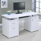Scrivania per computer con 2 cassetti e armadietto in bianco