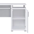 Scrivania per computer con 2 cassetti e armadietto in bianco