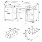 Scrivania per computer con 2 cassetti e armadietto in bianco