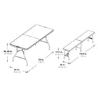 Set Pieghevole 3 Pezzi con Tavolo e Panche
