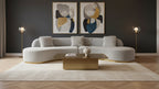 Pasargad Home Simona Curved Sofa with 3 Pillow Included