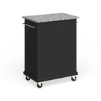 Carrello/Isola Compatta con Piano in Granito Grigio e Finitura Nera - 18p x 31l x 35.5a