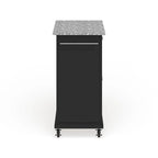 Carrello/Isola Compatta con Piano in Granito Grigio e Finitura Nera - 18p x 31l x 35.5a