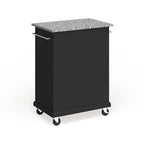 Carrello/Isola Compatta con Piano in Granito Grigio e Finitura Nera - 18p x 31l x 35.5a