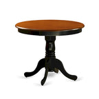 Set da pranzo 5 pezzi - Tavolo rotondo da cucina e 4 sedie, Nero e Ciliegio (Opzioni seduta)