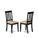 Set da pranzo 5 pezzi - Tavolo rotondo da cucina e 4 sedie, Nero e Ciliegio (Opzioni seduta)