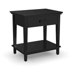 Letto king-size e due comodini in legno nero Oak Park