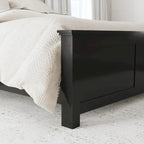 Letto king-size e due comodini in legno nero Oak Park