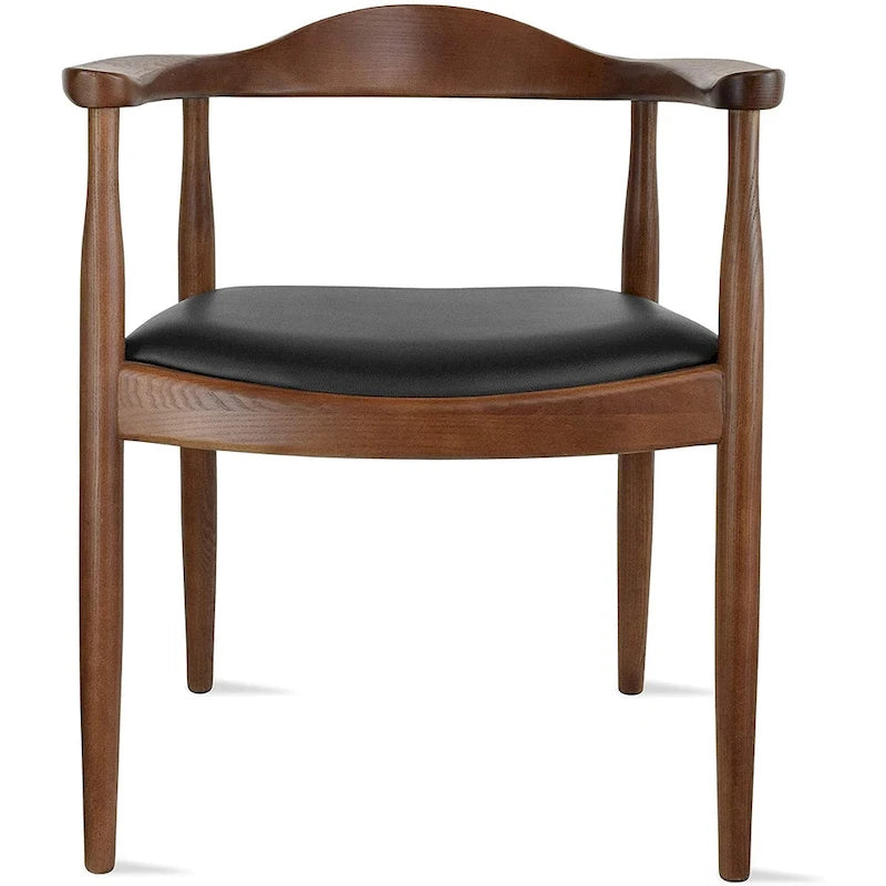 Sedie Kennedy con braccioli in legno massello Rovere e similpelle Sedia da pranzo con braccioli per cucina, camera da letto e ufficio