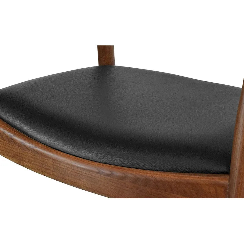 Sedie Kennedy con braccioli in legno massello Rovere e similpelle Sedia da pranzo con braccioli per cucina, camera da letto e ufficio