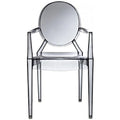 Set di 2 sedie impilabili in lucite trasparente per cucina, patio, sala da pranzo, soggiorno, camera da letto, festa con schienale ovale, ufficio