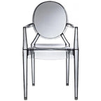 Set di 2 sedie impilabili in lucite trasparente per cucina, patio, sala da pranzo, soggiorno, camera da letto, festa con schienale ovale, ufficio