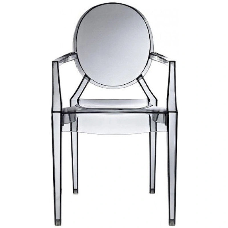 Set di 2 sedie impilabili in lucite trasparente per cucina, patio, sala da pranzo, soggiorno, camera da letto, festa con schienale ovale, ufficio